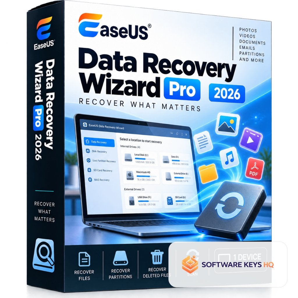 EaseUS Data Recovery Wizard Pro 2026 Licentie Key - Windows, Computers en Software, Ophalen of Verzenden, Windows