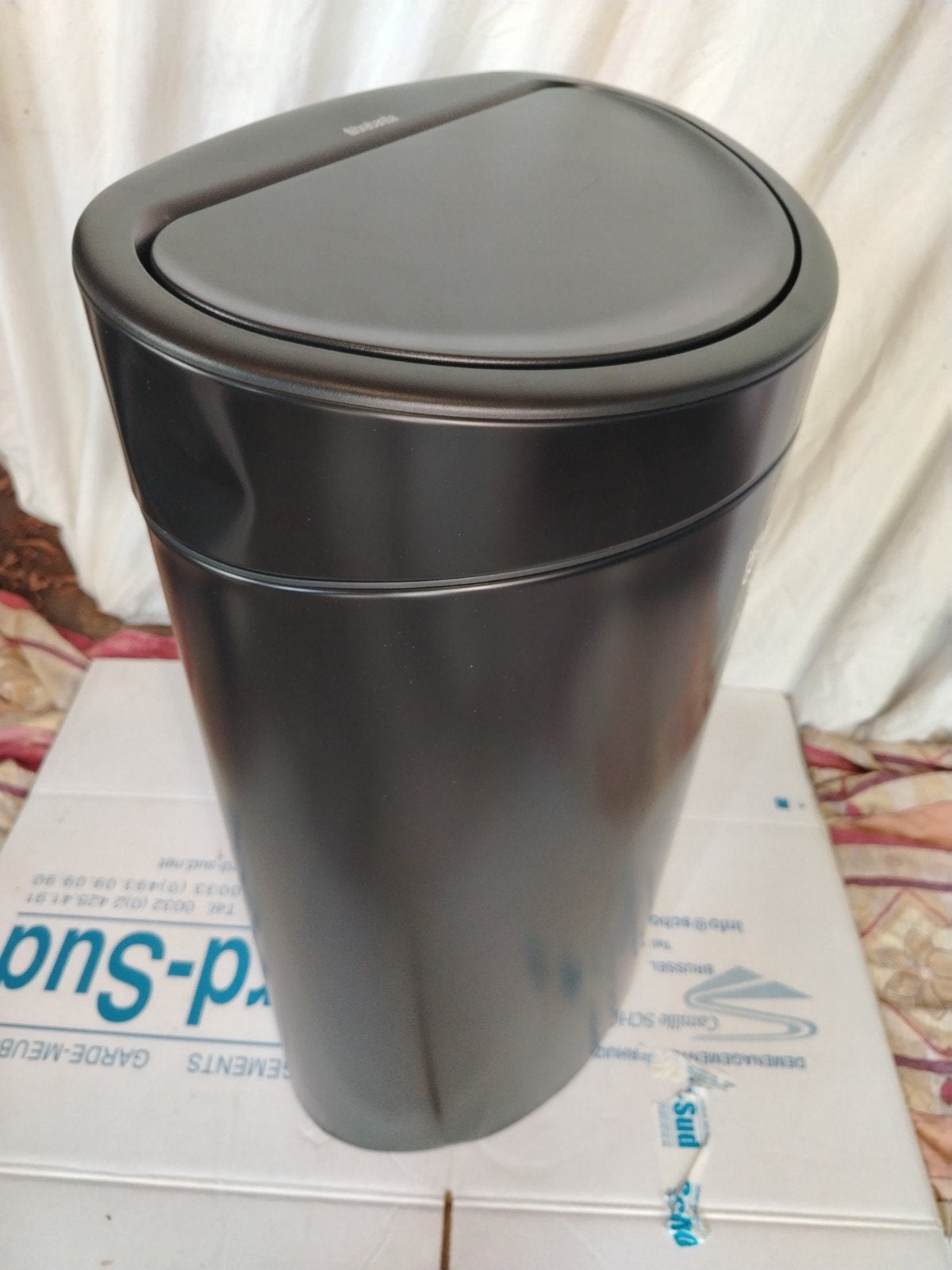 Brabantia touch bin new 40 liter zwart (ovaal) NIEUW!, 50 – 75, Nieuw, 40 liter of meer, Ophalen of Verzenden