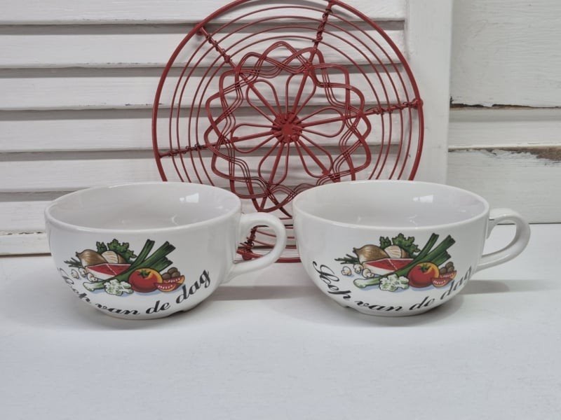 2 vintage soepkommen,  Pools aardewerk, Zaktady, ., Ophalen of Verzenden, Overige stijlen