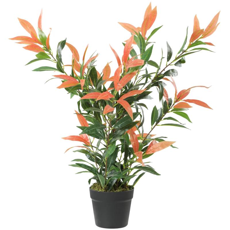 HOMCOM Kunstmatige Glansmispel plant 90 cm, Ophalen, Binnen, Kunstplant, Nieuw