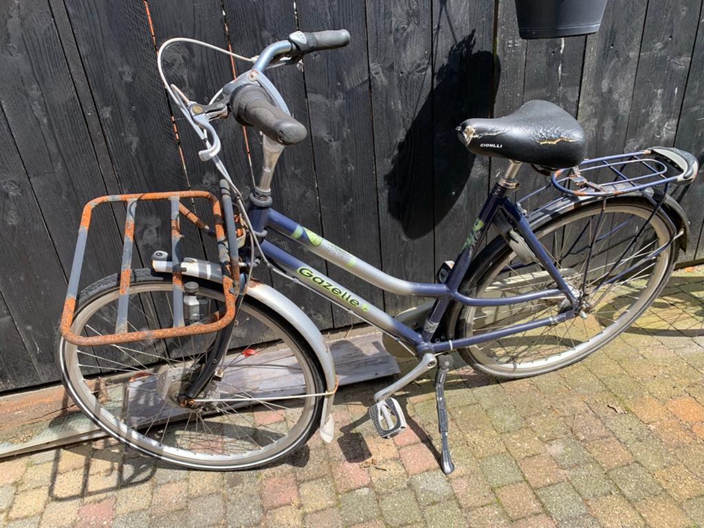 Gazelle damesfiets met voordrager - opknapper, Ophalen, Gebruikt, Velgrem, Versnellingen