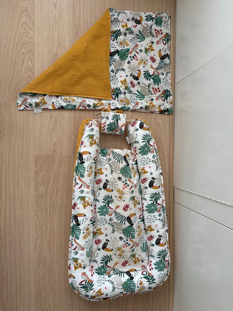 Handgemaakte babydeken en babynestje set, Ophalen, Zo goed als nieuw, Deken