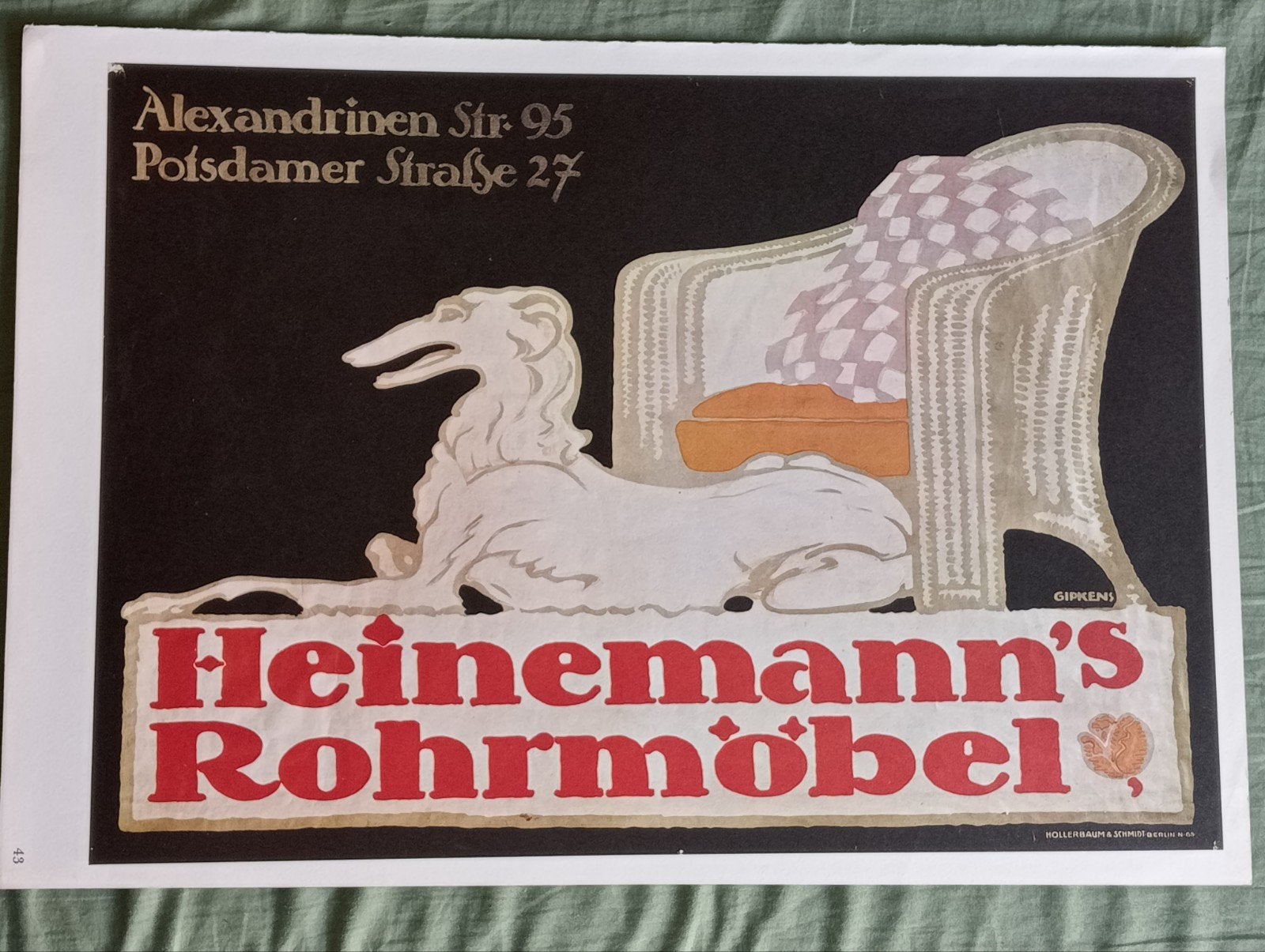 Affiche Meubels en Hazewind/Saluki hond, Ophalen of Verzenden, Gebruikt, A1 t/m A3
