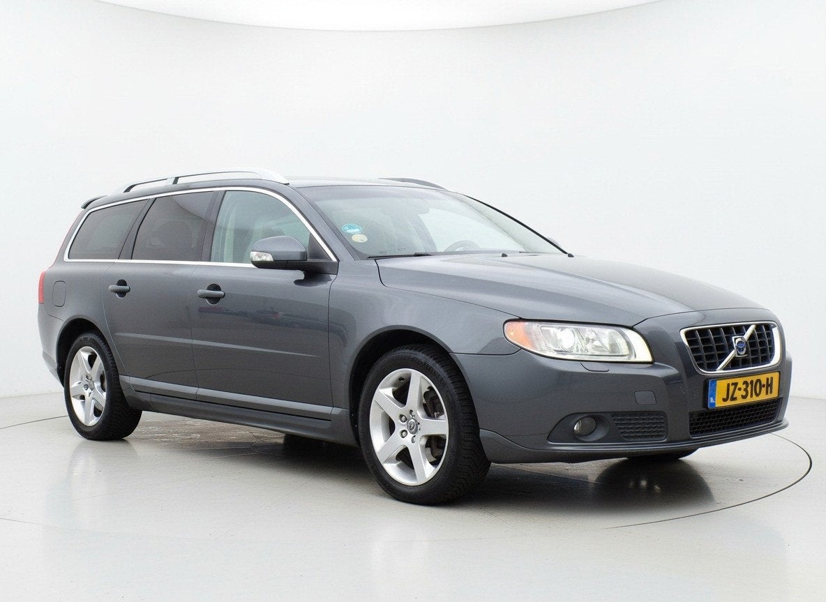 Volvo V70 2.4 D5 Summum|AUT|Cruise|Leder|Xenon|Memory|Trekh., Auto's, Volvo, Gebruikt, 2000 kg, Diesel, Grijs