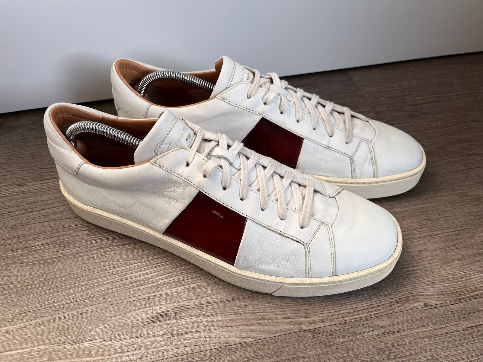 Santoni sneakers maat 10 / 44, Kleding | Heren, Schoenen, Zo goed als nieuw, Sneakers of Gympen, Wit, Ophalen of Verzenden