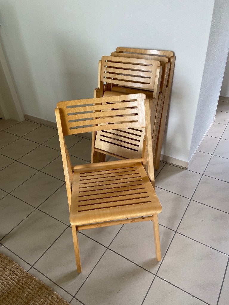 Klapstoelen massief berken in combinatie  met multiplex, Huis en Inrichting, Stoelen, Ophalen, Overige kleuren, Vier, Hout