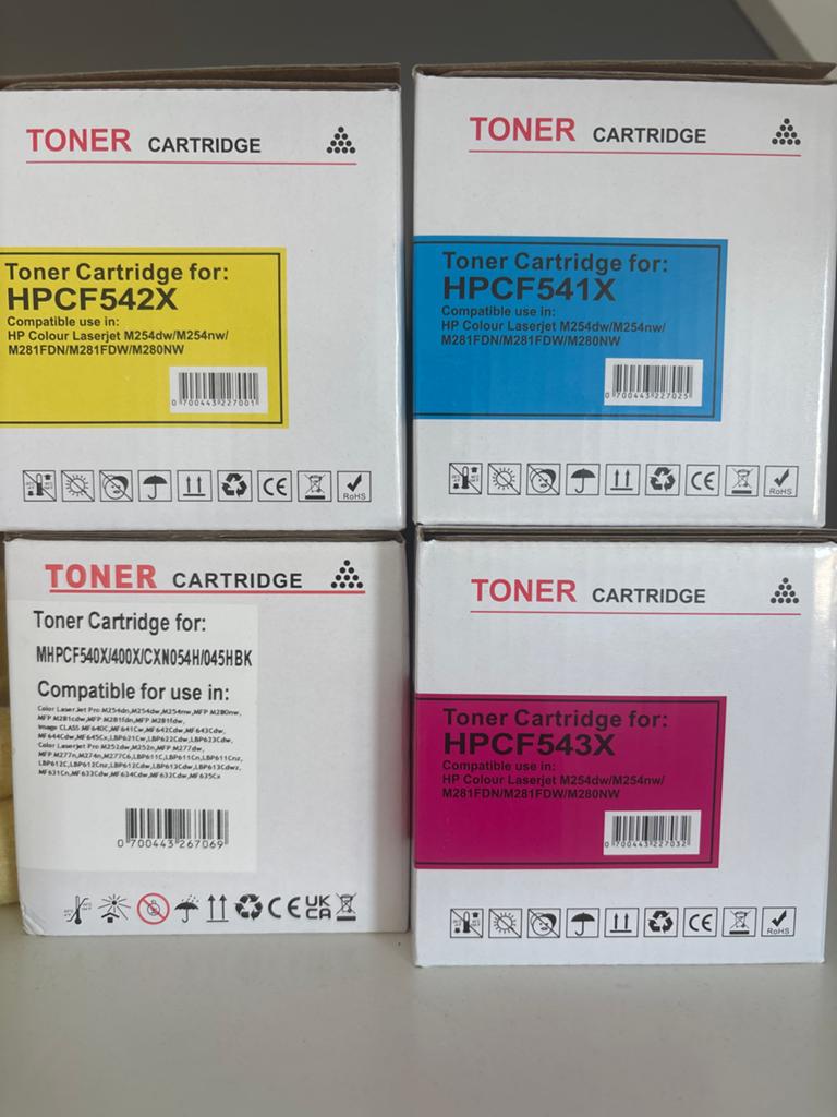HP Toner Cartridges (4 stuks) - Zwart geopend, niet gebruikt, Ophalen, Zo goed als nieuw, Toner