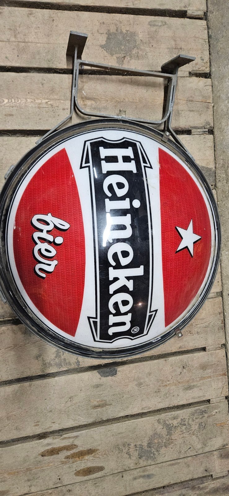 Vintage Heineken Lichtbak - ENKELZIJDIG, Verzamelen, Merken en Reclamevoorwerpen, Ophalen, Gebruikt, Lichtbak of (neon) lamp