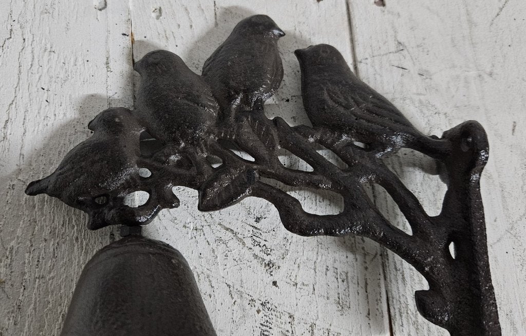 4 VOGELS / DEURBEL / GIETIJZER, Tuin en Terras, Tuinwanddecoratie, Huis en tuin decoratie Marie, Nieuw, Info@huisentuindecoratiemarie.nl