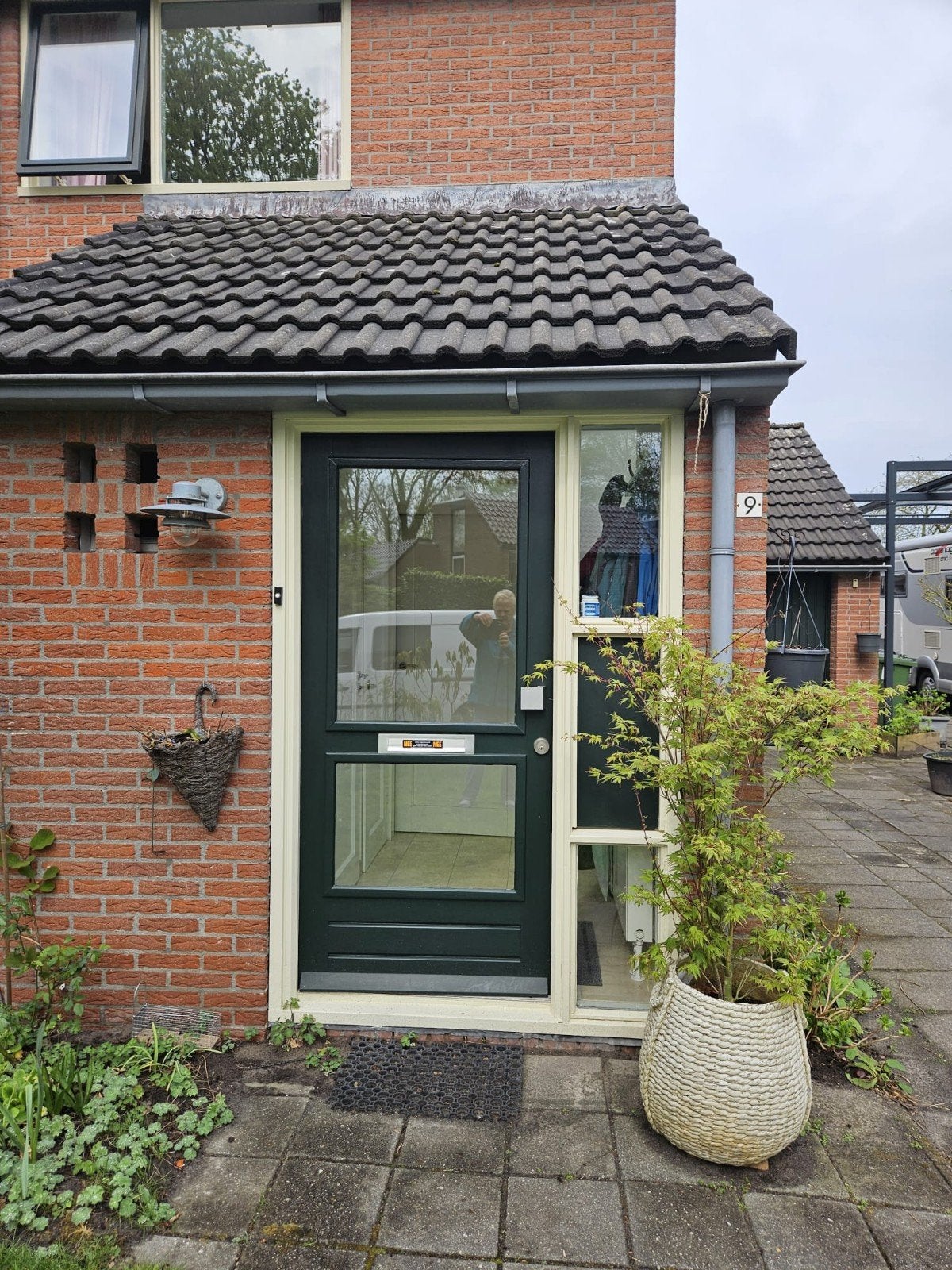 Buitendeur, hardhout., Ophalen, Gebruikt, 200 tot 215 cm, Glas