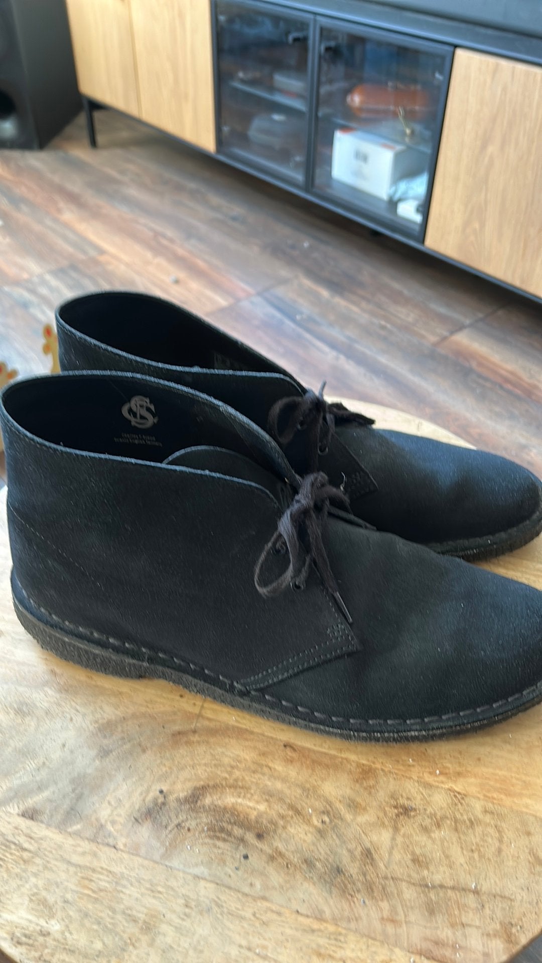 CLARKS DESERT BOOTS maat 46 zgan, Zwart, Boots, Ophalen of Verzenden, Zo goed als nieuw