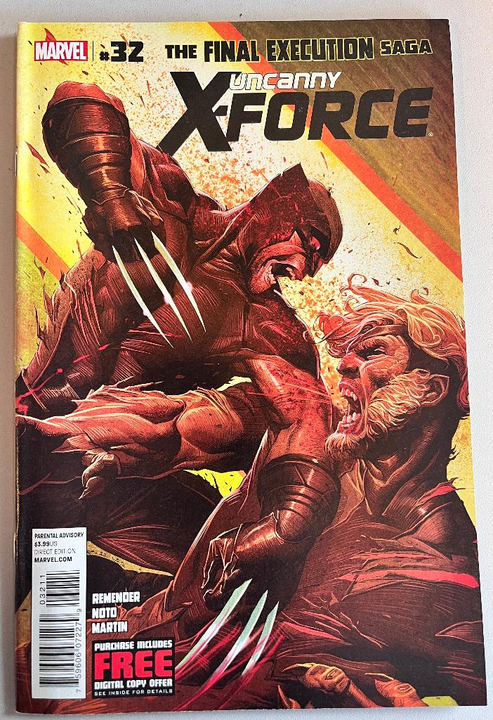 Uncanny X-Force #32 (Marvel Comics), Boeken, Eén comic, Amerika, Ophalen of Verzenden, Zo goed als nieuw