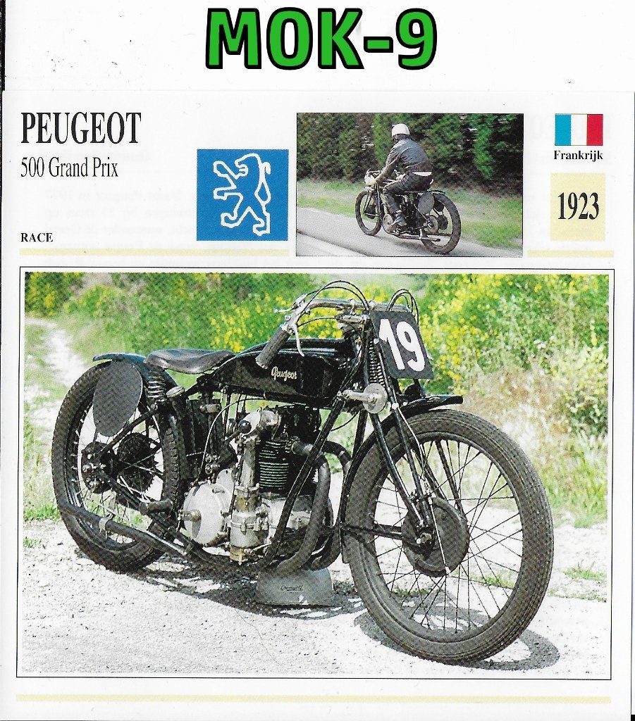 Mok-9 motorkaart peugeot 500 grand prix 1923, Ophalen of Verzenden, Zo goed als nieuw, Auto's