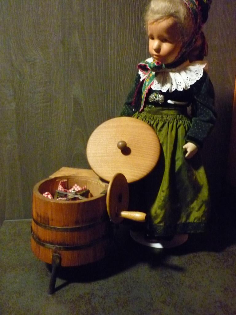 Käthe Kruse pop, stofkopje, uit de 40'er jaren., Antiek en Kunst, Verzenden