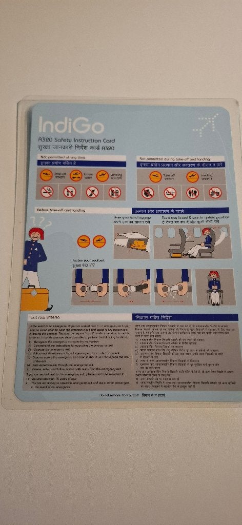 Safety on Board - Indigo (India) | Airbus A320, Ophalen of Verzenden, Gebruikt, Overige typen