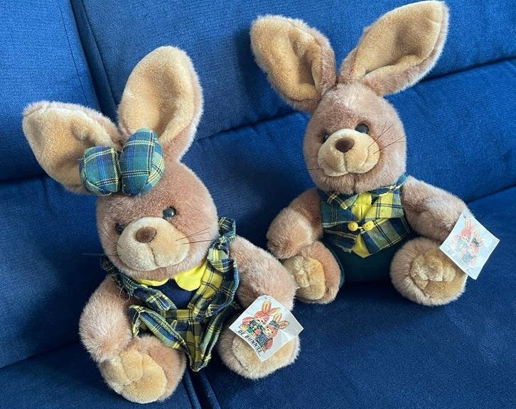 Vintage IBTT De Bunnies ‘94 2 + kaartje Schotse ruit Tartan, Overige merken, Overige karakters, Ophalen of Verzenden, Met label