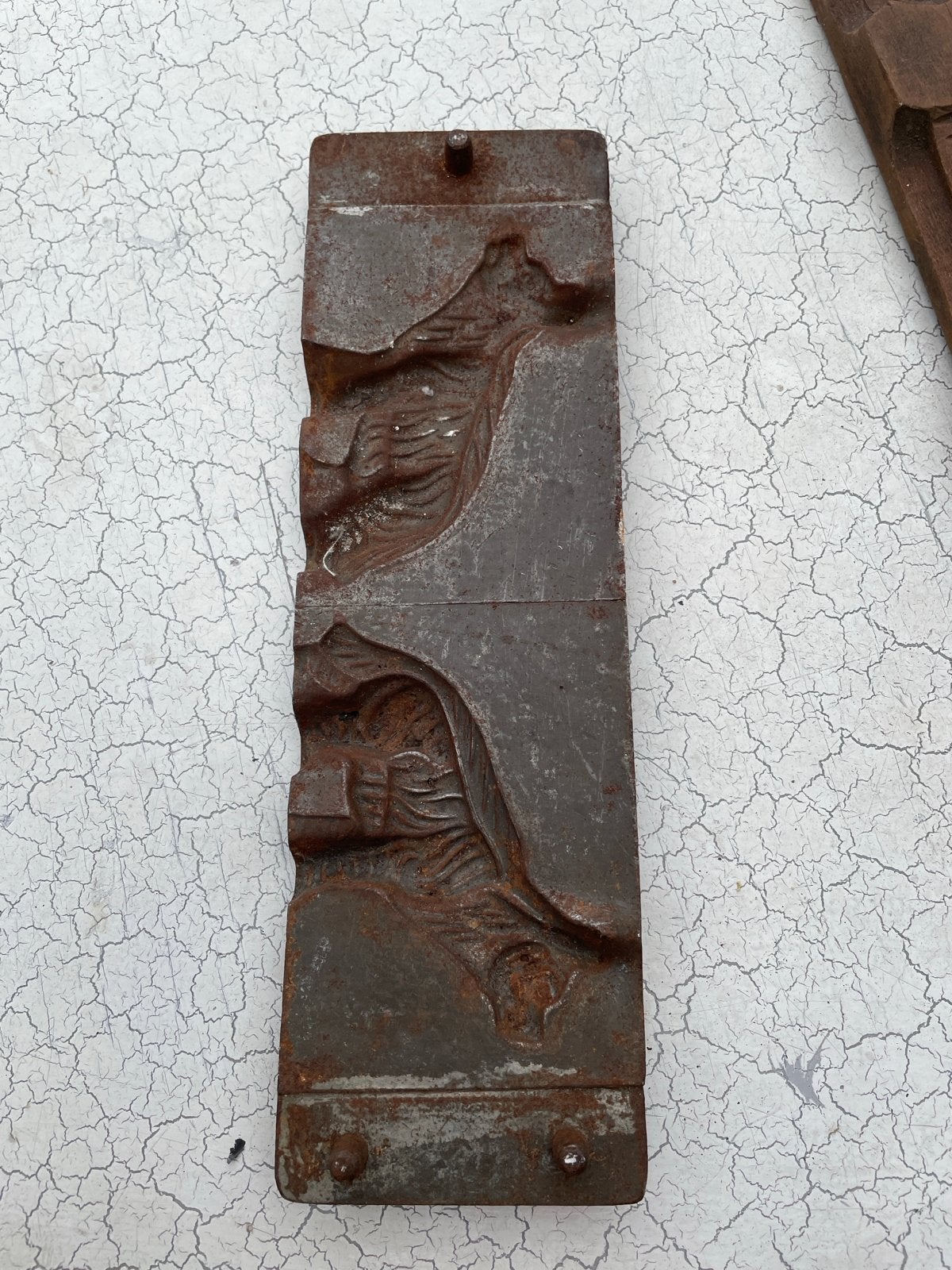 Oude metalen bakkersvorm met wolf motief, Ophalen of Verzenden