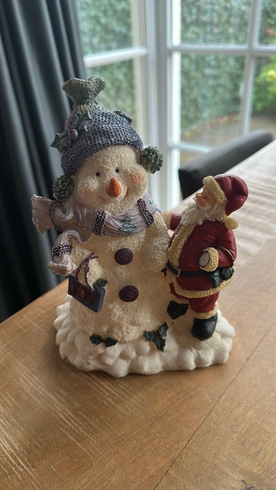 Beeldje - Sneeuwpop met Kerstman, Diversen, Kerst, Ophalen of Verzenden, Gebruikt