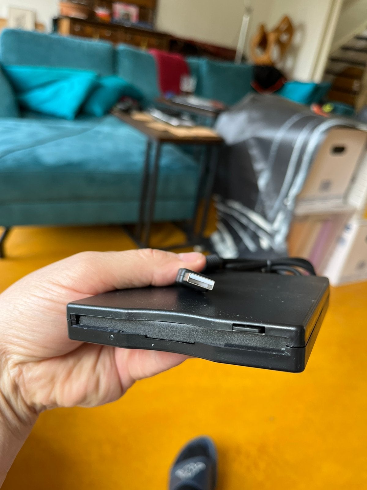 USB portable 3,5” diskette drive, Ophalen