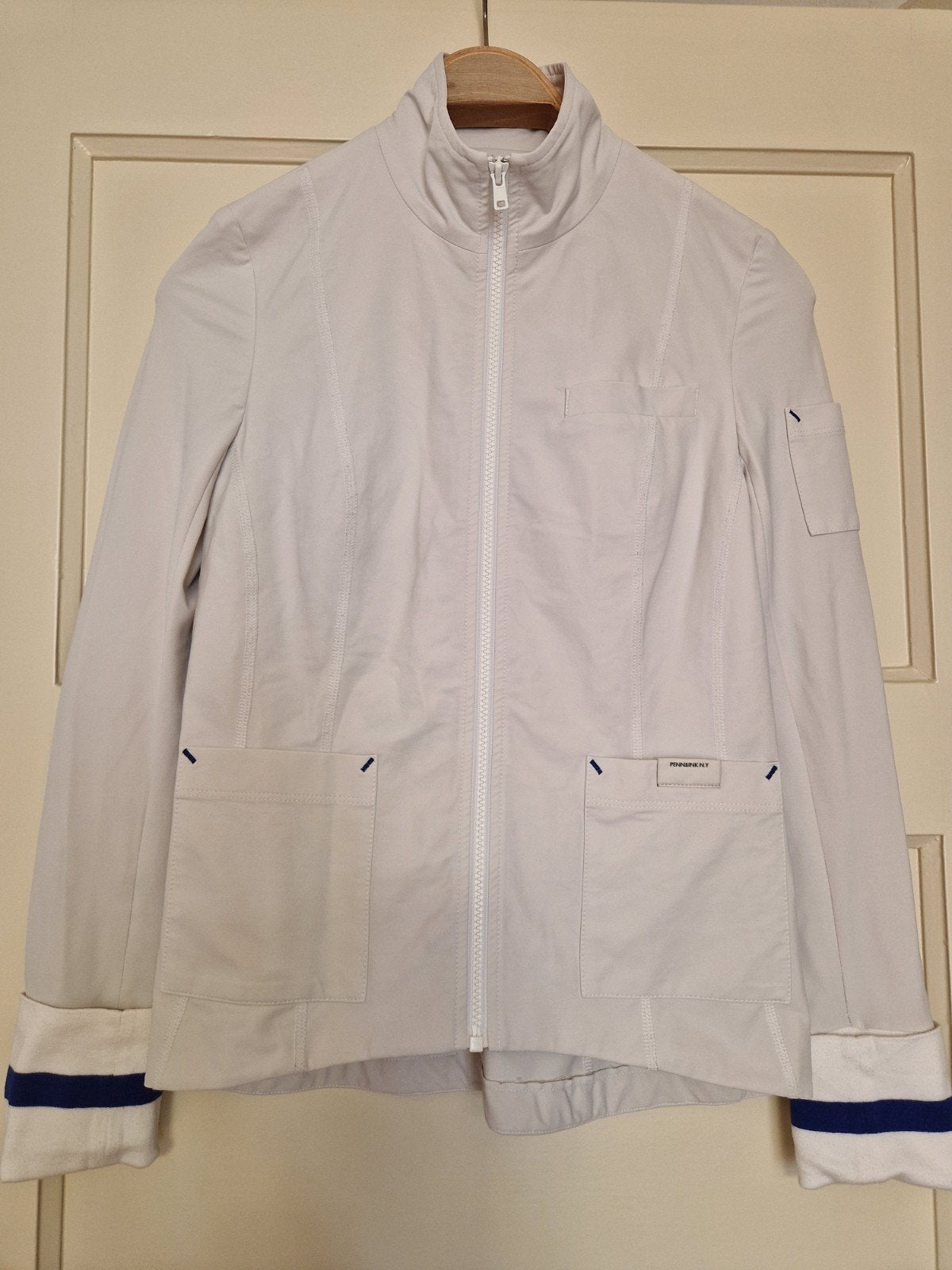 Jasje Penn & Ink maat 36, wit met blauwe accenten, Penn & Ink, Wit, Ophalen of Verzenden, Zo goed als nieuw