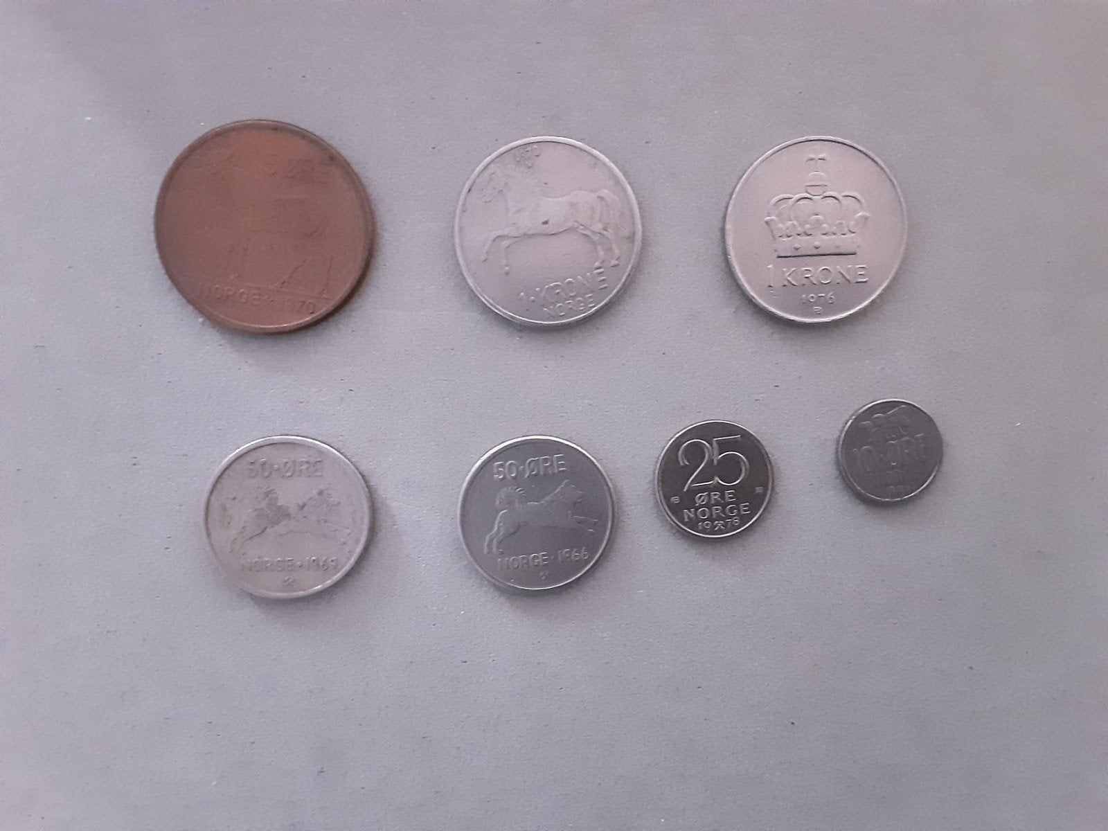 7 oude munten Noorwegen., Ophalen of Verzenden, Setje