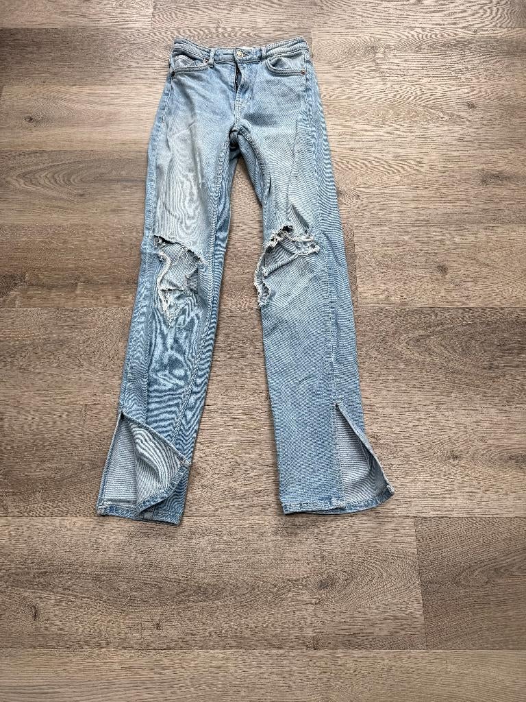 Zara jeans zijsplit onderzijde maat 34 D30, Blauw, Zara, Ophalen of Verzenden, W27 (confectie 34) of kleiner