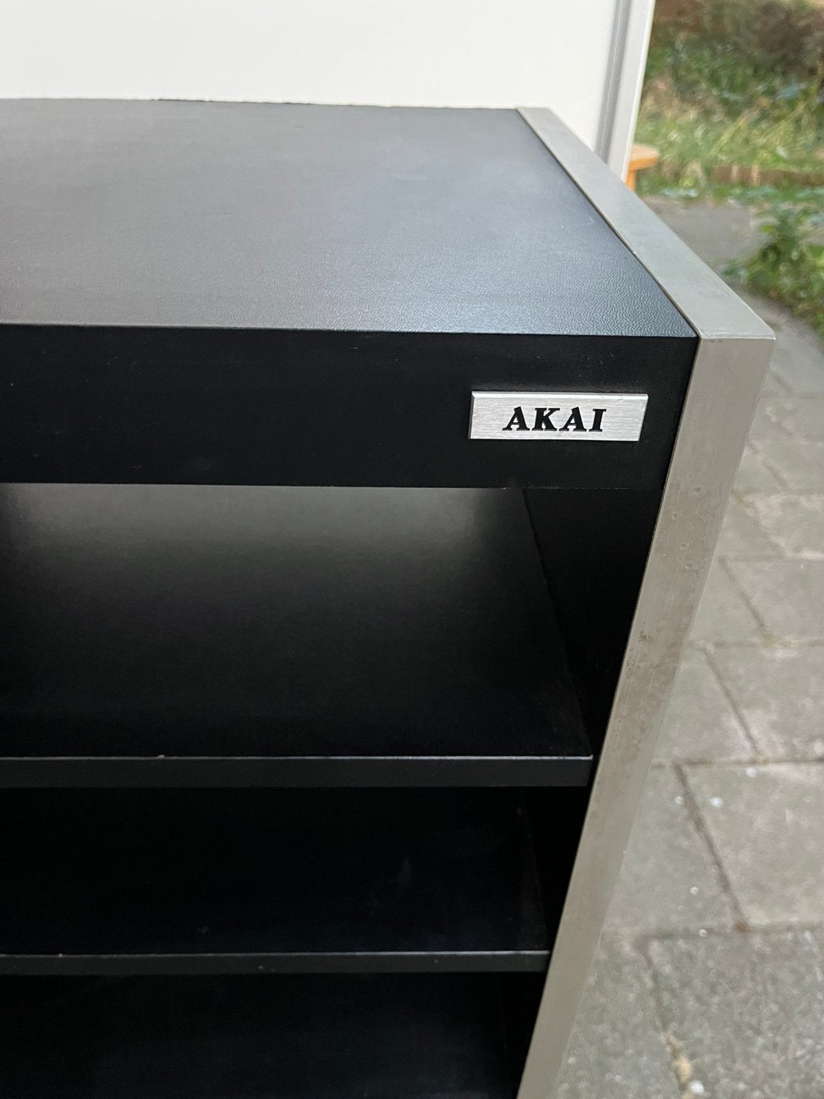 Vintage AKAI Audio hout Rack / HiFi Meubel (Zwart/Grijs, Ophalen, Gebruikt, Cd-speler, Akai