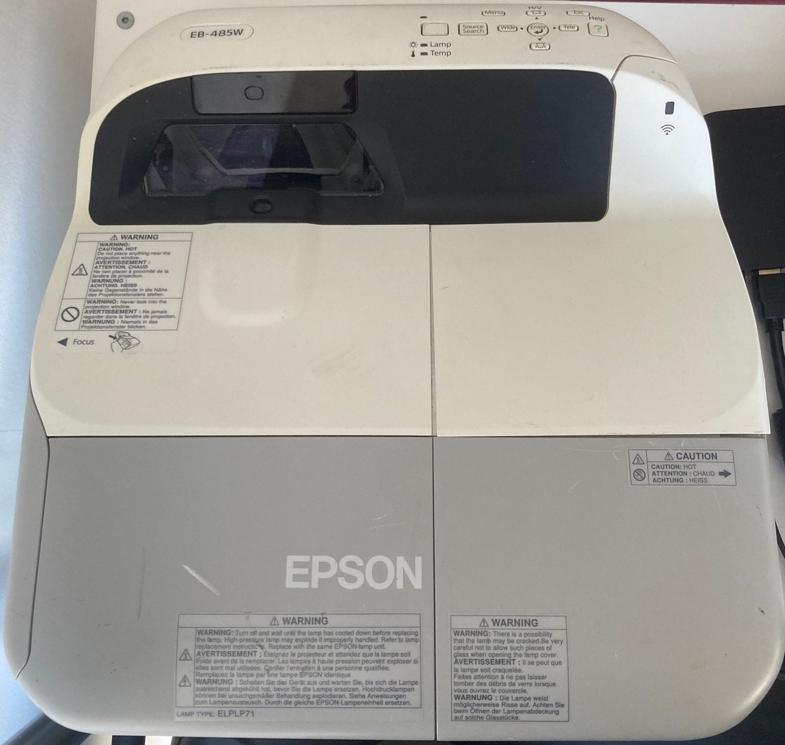 Epson EB-485W Ultra Short Throw Beamer, Audio, Tv en Foto, Ophalen of Verzenden, Gebruikt, Epson