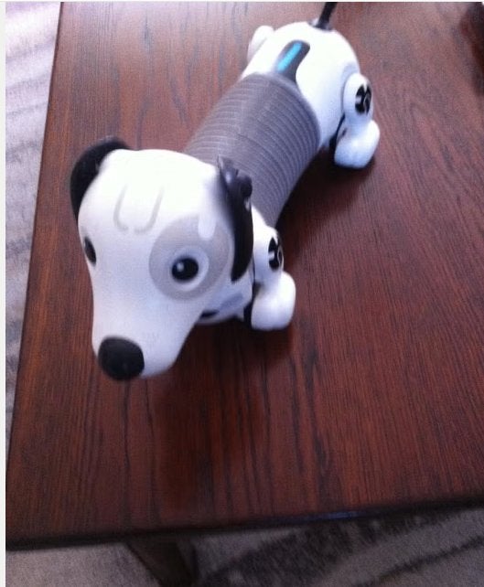 Speelgoed robot teckel met licht en beweging wit/zwart L40cm, Kinderen en Baby's, Speelgoed | Actiefiguren, Ophalen of Verzenden