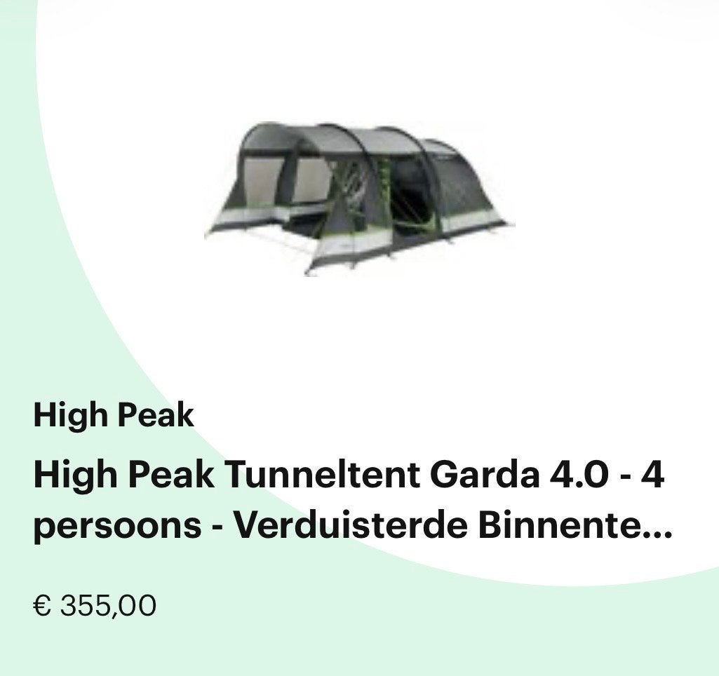 High Peak Garda 4.0 Familietunneltent - 4 personen, Ophalen of Verzenden, Nieuw, Tot en met 4