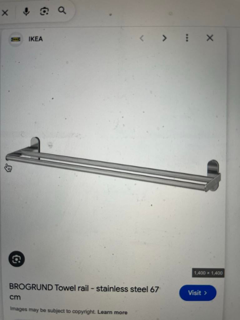 IKEA BROGRUND Handdoekenrek RVS - Nieuw in doos, Huis en Inrichting, Badkamer | Badtextiel en Accessoires, Ophalen of Verzenden