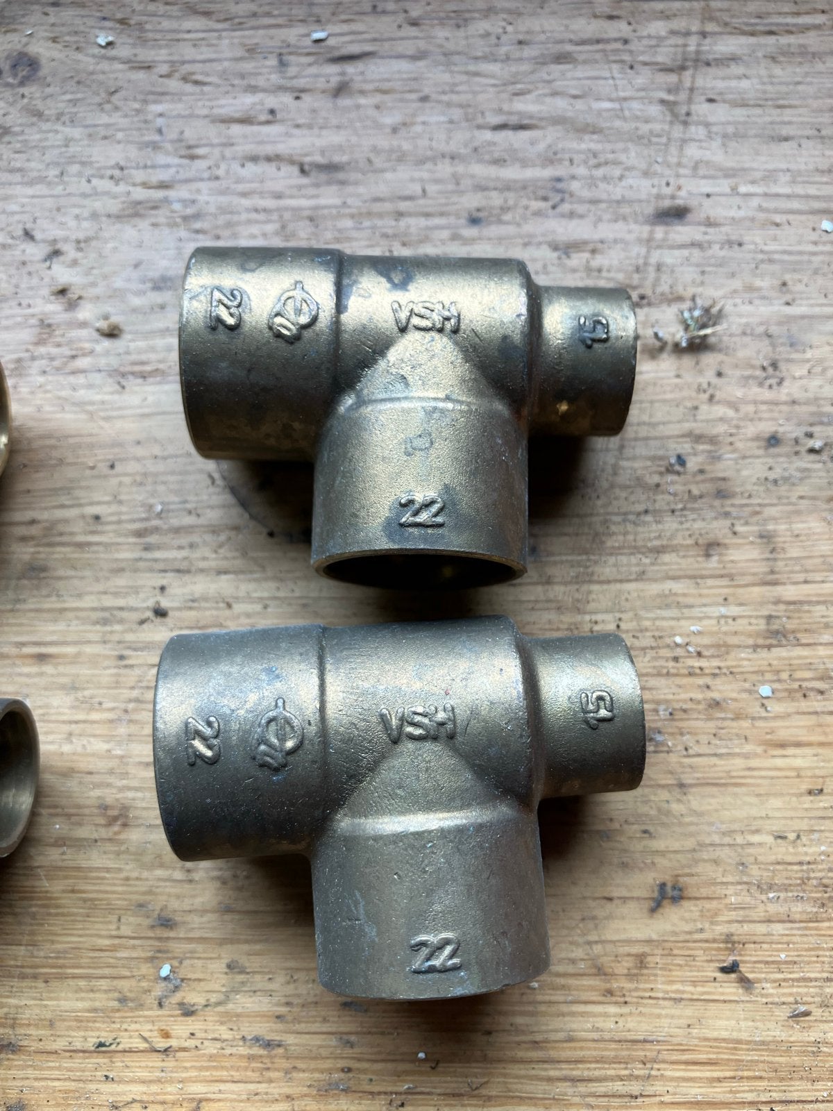 Diverse soldeerfittingen 22 mm - VSH, T-stukken, bochten, Ophalen, Gebruikt, Koper, Overige typen