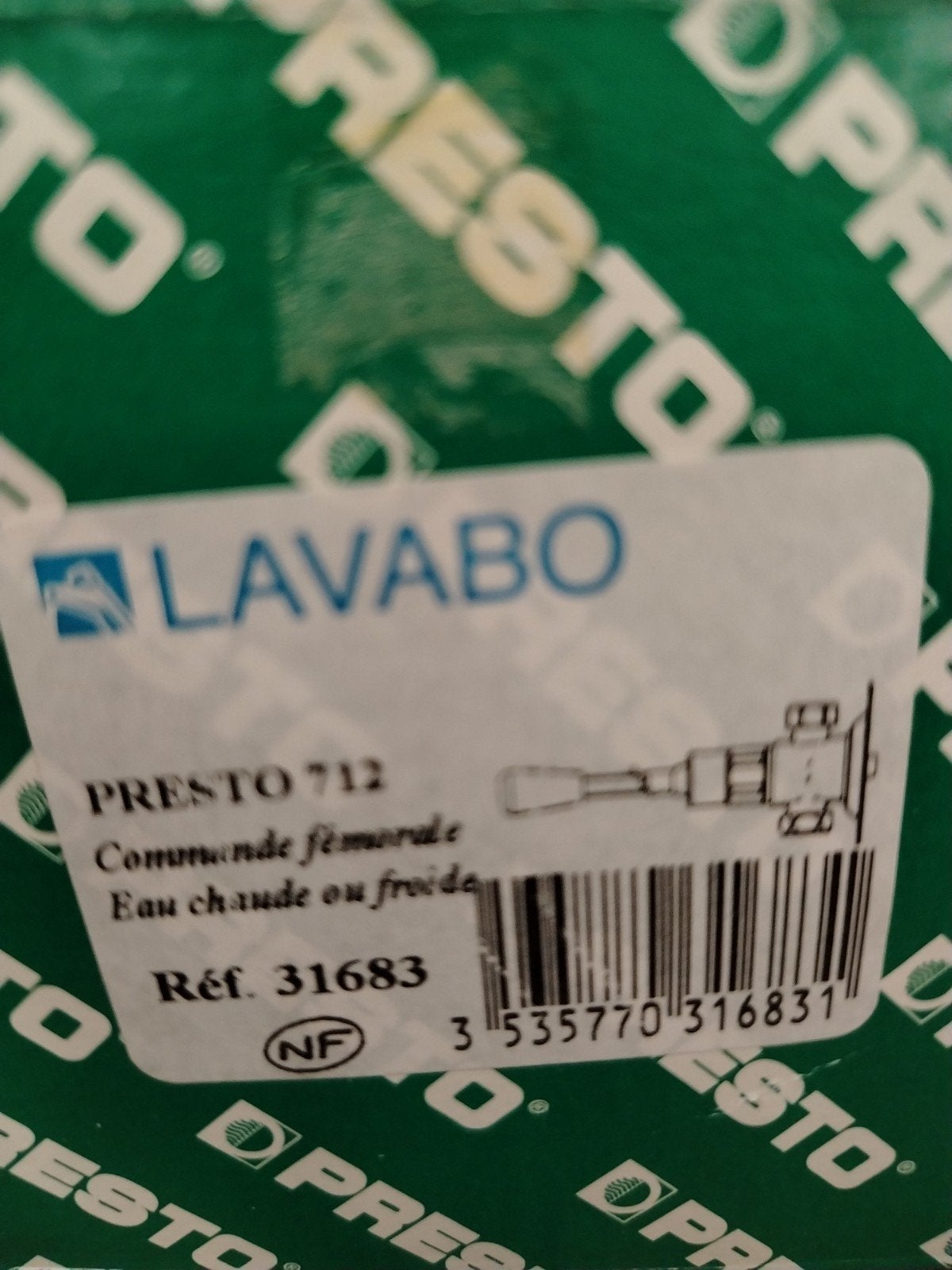 Presto 712 Lavabo Kraan - Warm of Koud Water, Doe-het-zelf en Verbouw, Sanitair, Ophalen of Verzenden, Nieuw, Kraan
