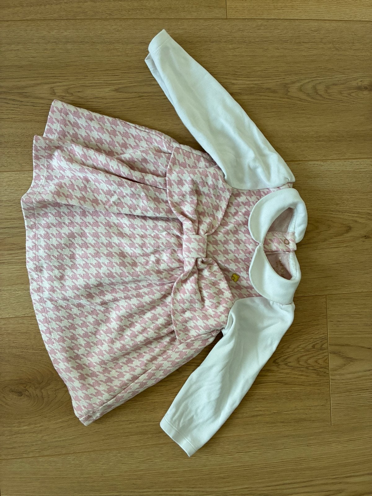 Meisjes jurk 80 Kate Spade - Roze wit - Feestjurk met strik, Ophalen of Verzenden, Zo goed als nieuw, Meisje
