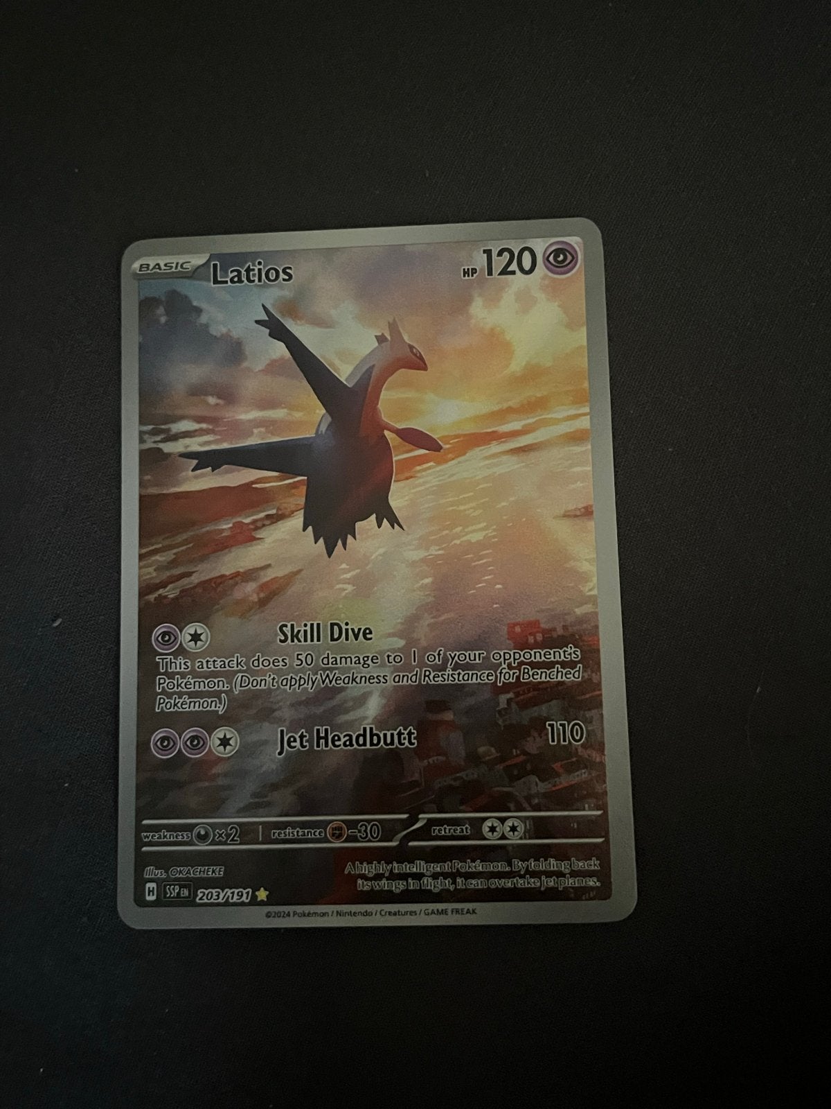 Latios IR Surging Sparks 203/191 NM Pokémon Kaart, Ophalen of Verzenden, Zo goed als nieuw, Losse kaart, Foil