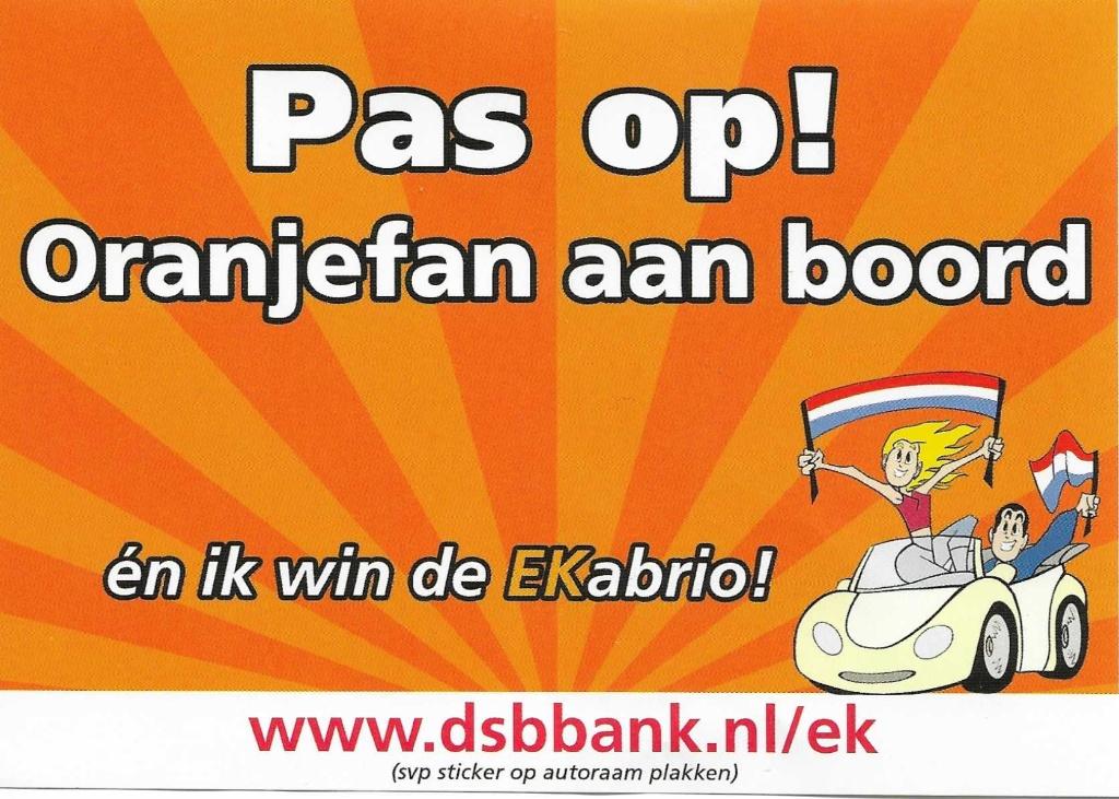 Sticker- -Pasop! Oranjefan aan boord., Verzamelen, Verzenden, Nieuw