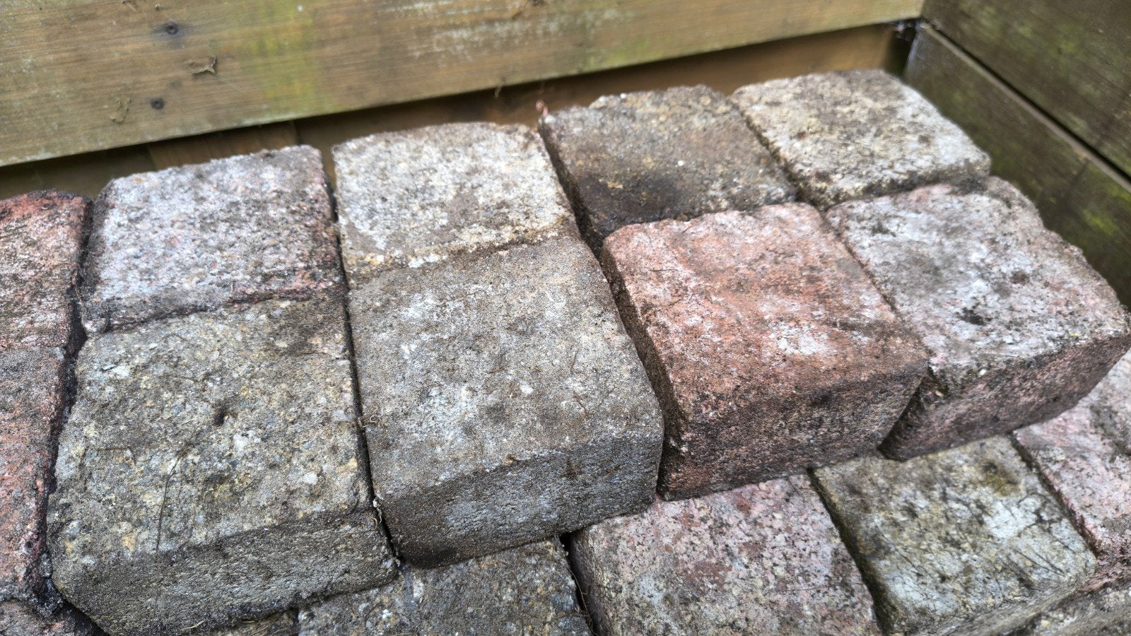 Beton klinkers 10x10 cm (gratis afhalen), Tuin en Terras, Ophalen, Gebruikt, Klinkers, Minder dan 5 m²