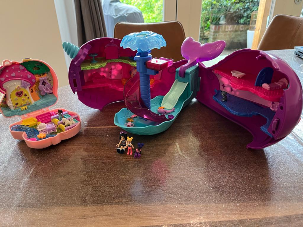 Polly Pocket Speelsets: Sprookjesbos & Walvis Avontuur, Ophalen of Verzenden, Gebruikt, Meisje