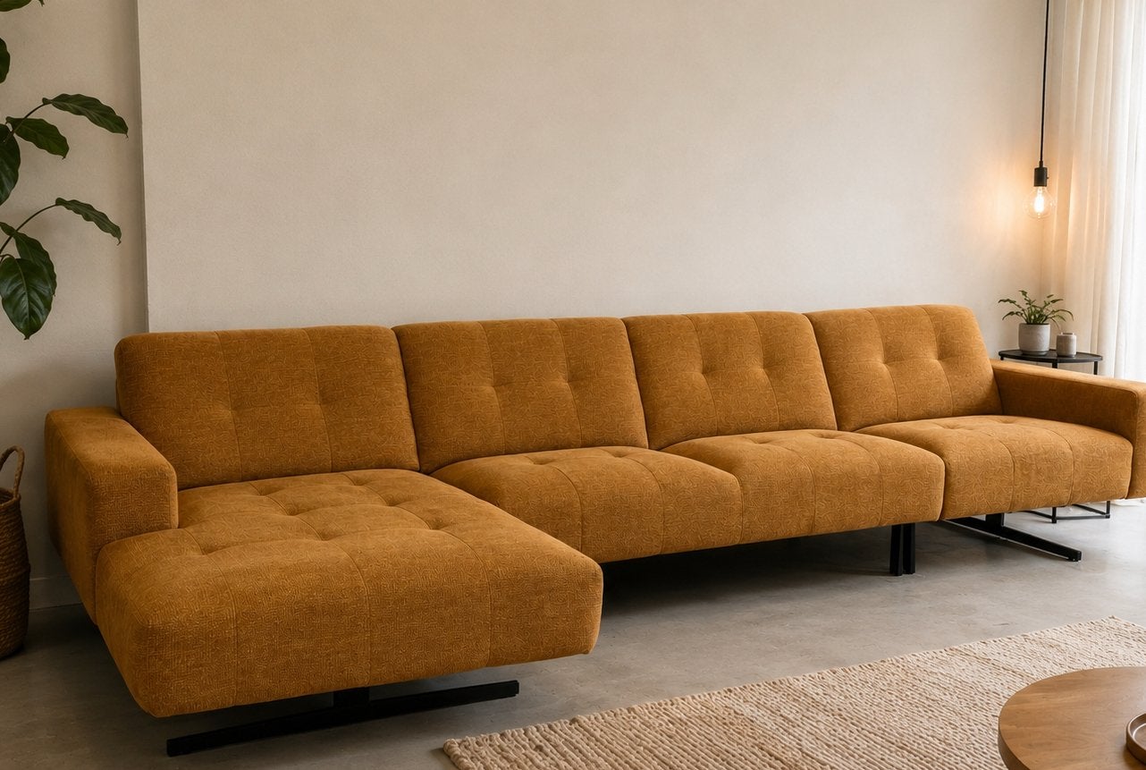 Grote Montel bank. 160x350cm  Nog als nieuw., Huis en Inrichting, Hoekbank, 300 cm of meer, 75 tot 100 cm, Ophalen of Verzenden