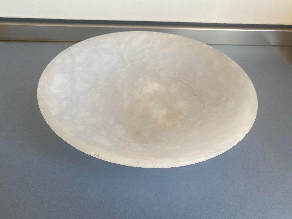 Alabaster fruitschaal uit Volterra, Schaal, Rond, Ophalen of Verzenden, Zo goed als nieuw