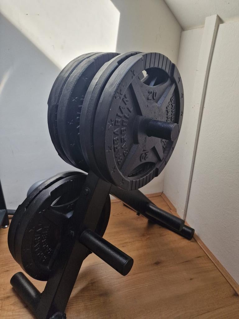 Complete Home Gym: Tunturi WB50 + 157,5kg Gietijzer + Halter, Ophalen of Verzenden, Zo goed als nieuw, Benen, Fitnessbank