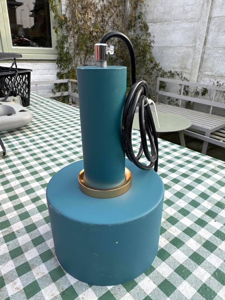 Leuk hanglampje petrol blauw, Ophalen of Verzenden, Gebruikt, Metaal, Minder dan 50 cm