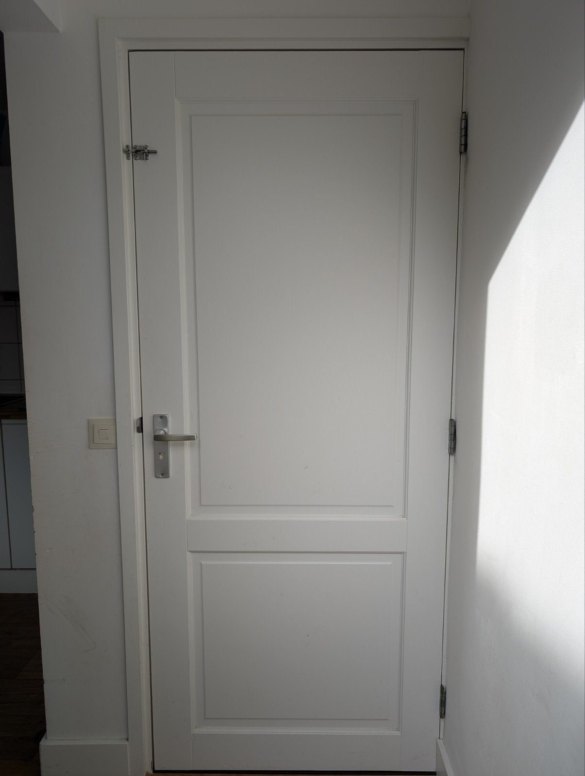 Badkamerdeur  incl kozijn wit, Ophalen, 120 cm of meer, Binnendeur, 200 tot 215 cm