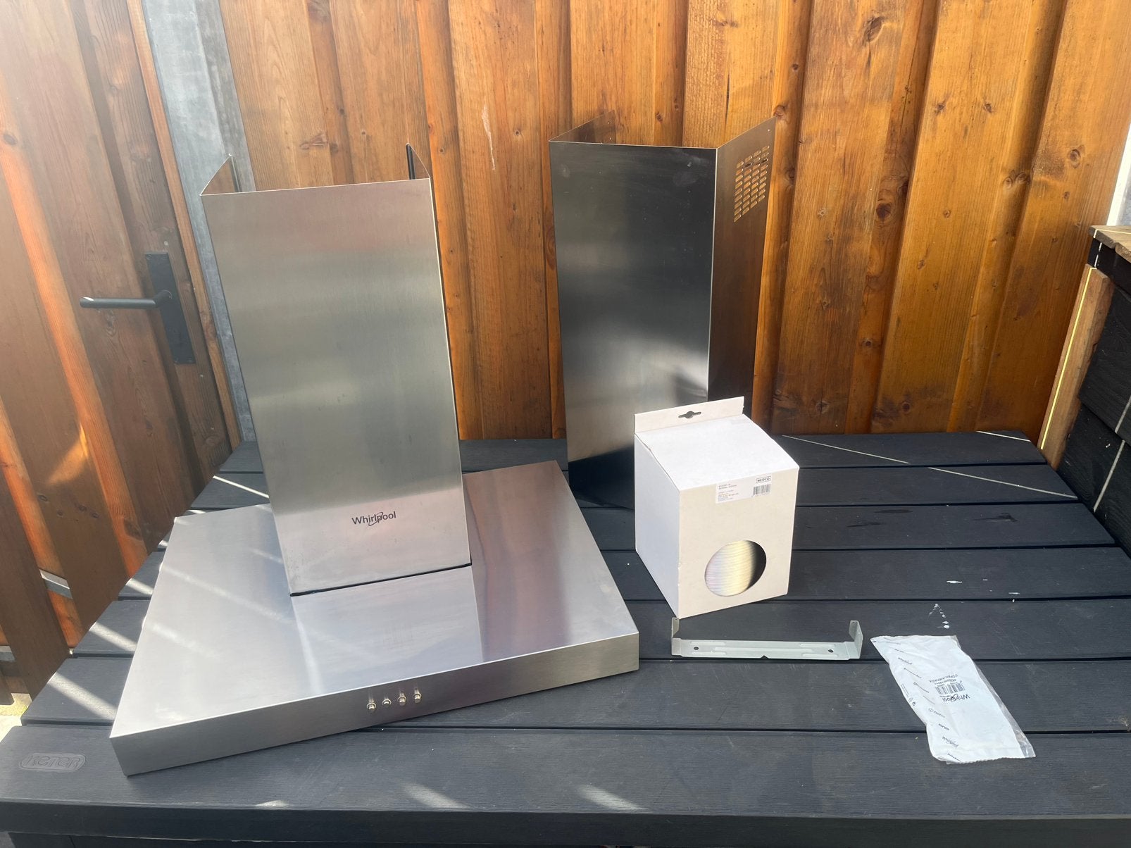 Afzuigkap Whirpool 60cm, Witgoed en Apparatuur, Ophalen, Wandschouwkap, 400 tot 600 m³ per uur, Vrijstaand