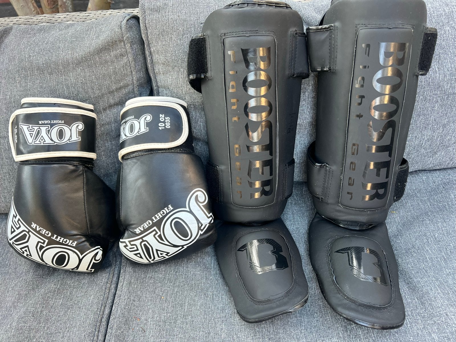 Bokshandschoenen en scheenbeschermers - Joya & Booster, Sport en Fitness, Overige, Maat XS of kleiner, Vechtsportbescherming, Ophalen of Verzenden