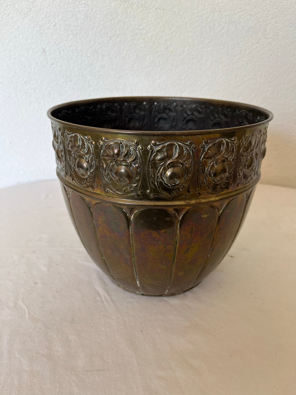 Koperen Jugendstil bloempot plantenbak C K Kurz & Co Tiel, Ophalen of Verzenden, Koper