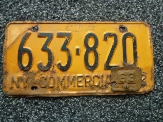 Kentekenplaat licenseplate New York 1962 1963 USA, Verzenden, Gebruikt, Auto's