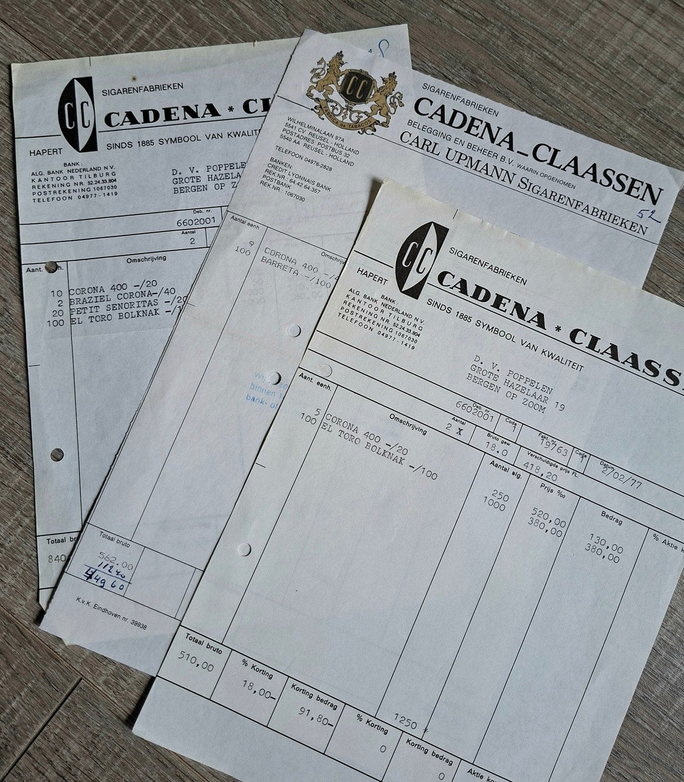 CADENA - CLAASSEN               HAPERT  /  REUSEL, Verzamelen, Ophalen of Verzenden, Sigarenbandjes