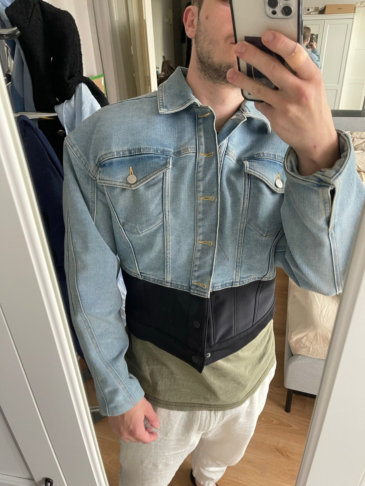 Mugler H&M Denim Jacket Maat M, Ophalen of Verzenden, Nieuw, Maat 48/50 (M), Blauw