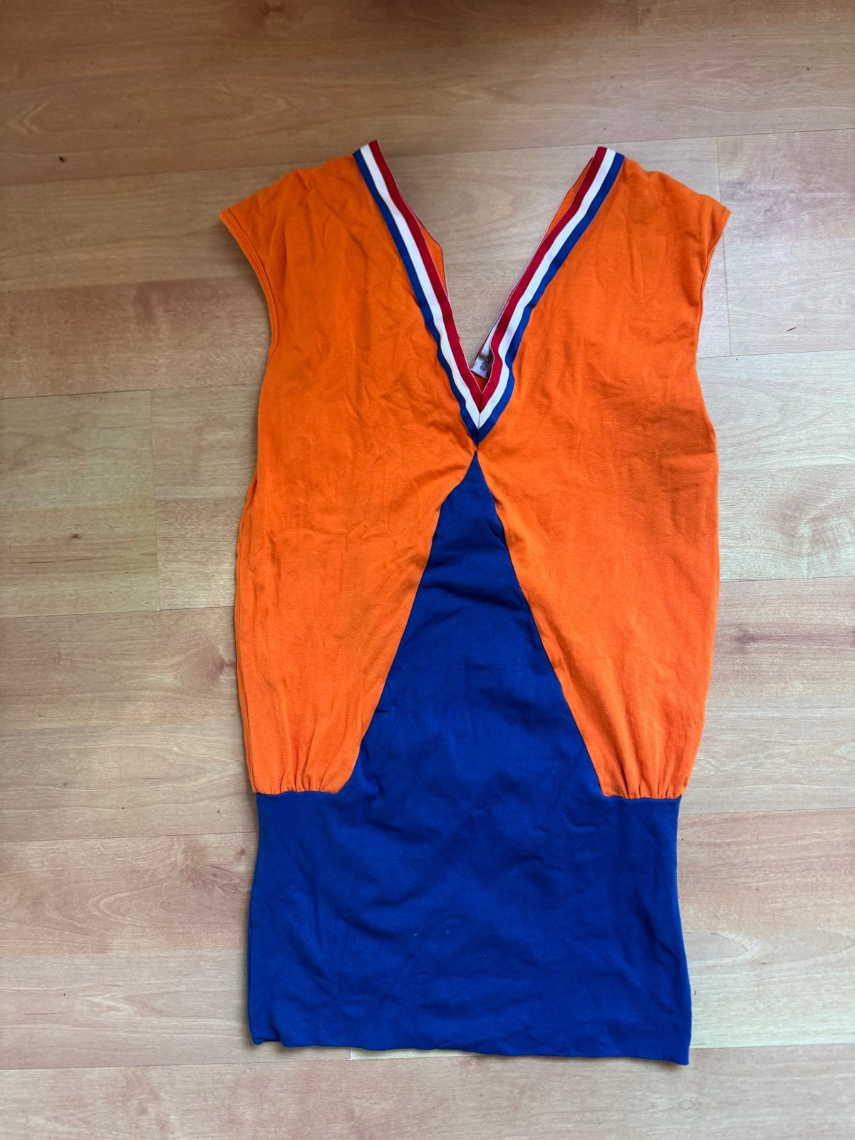 Bavaria jurk oranje/blauw, Oranje, Zo goed als nieuw, Boven de knie, Ophalen
